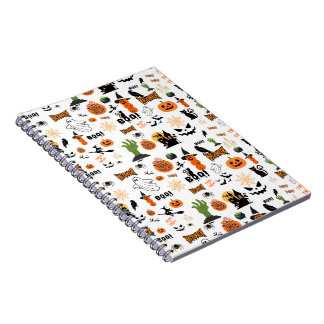 Cute Spooky Halloween Pattern Notebook