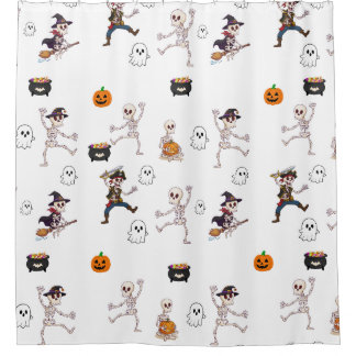 Cute Spooky Halloween Pattern Show Shower Curtain