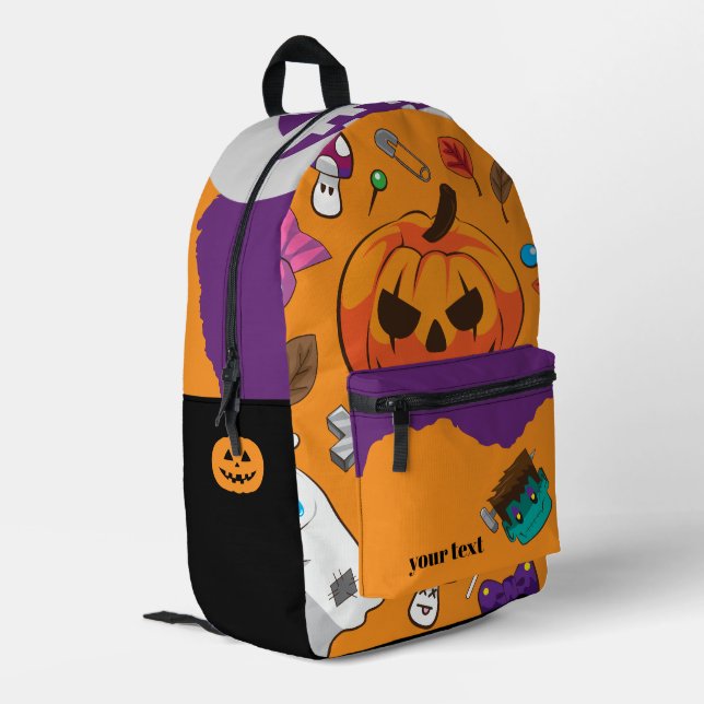 Cute Spooky Halloween Printed Backpack (Back Corner Left)