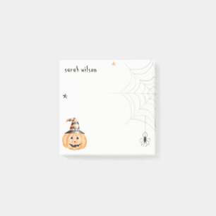 Cute Spooky Halloween Pumpkin Spider Web Stars Post-it Notes