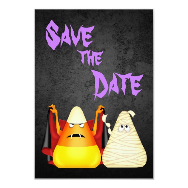 Cute Spooky Halloween Save The Date Wedding Invite