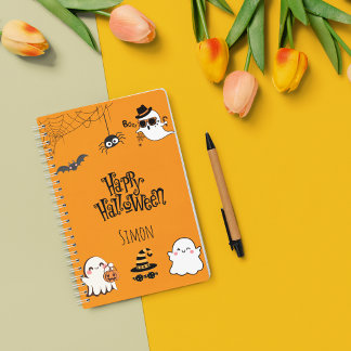 Cute & Spooky Halloween Spiral Notebook