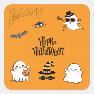 Cute & Spooky Halloween Square Sticker