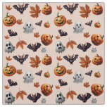 Cute Spooky Halloween Themed Fall Pattern Fabric