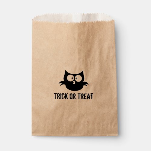 Cute Spooky Halloween Trick or Treat Black Owl Favor Bag