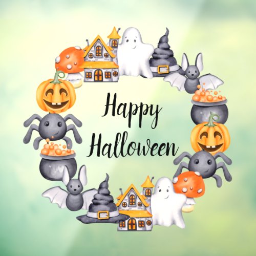 Cute Spooky Illustration Happy Halloween Window Cling