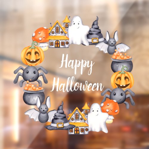 Cute Spooky Illustration Happy Halloween Window Cling
