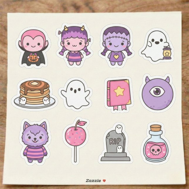 Cute Spooky Little Monsters And Treats Stickers (Sweet pastel monsters for your everyday items.)