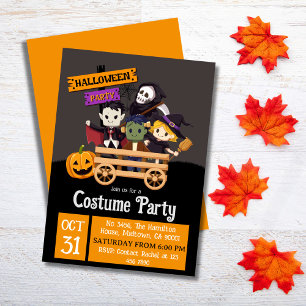 Cute spooky modern fun Halloween costume party Invitation