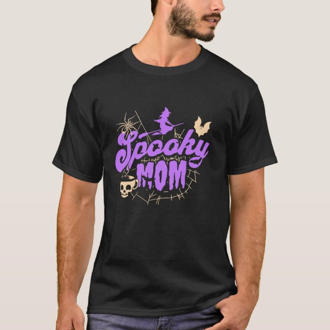 Cute Spooky Mom Halloween Design Back to School Fu T-Shirt (Front)