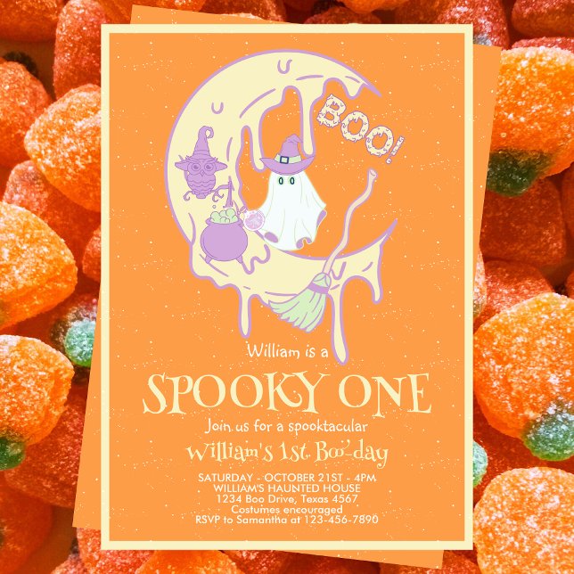 Cute Spooky One Ghost Moon Halloween 1st Birthday (Creator Uploaded)