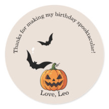 Cute Spooky One Halloween Birthday Favor Sticker
