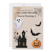 Cute Spooky One Halloween Birthday Invitation