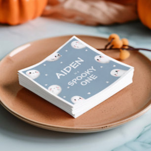 Cute Spooky One Halloween Boy 1st Birthday Napkins