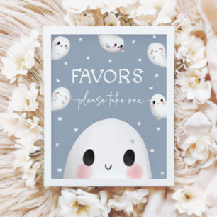 Cute Spooky One Halloween Favors Sign