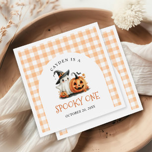 Cute Spooky One Halloween Ghost 1st Birthday Napkins