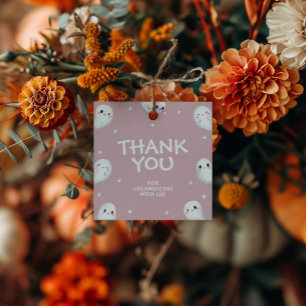 Cute Spooky One Halloween Girl 1st Birthday Square Favor Tags