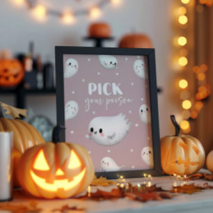 Cute Spooky One Halloween Pick Your Poison Poster