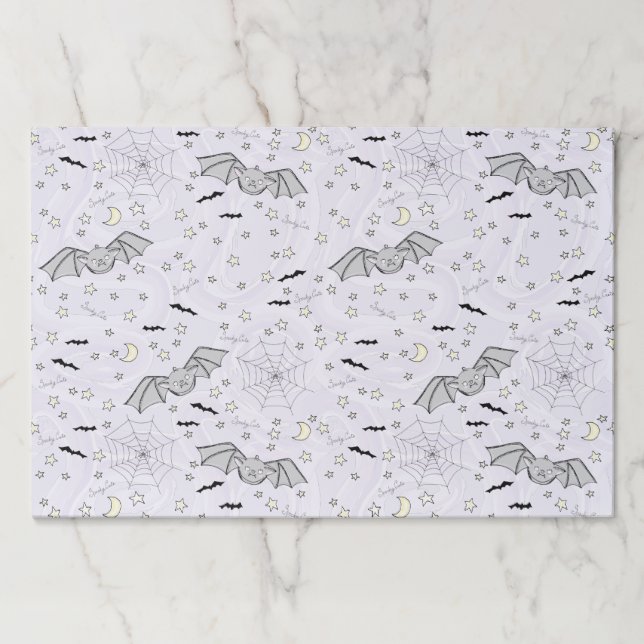 Cute Spooky Pastel Purple Kids Halloween Pattern Paper Pad (Front)