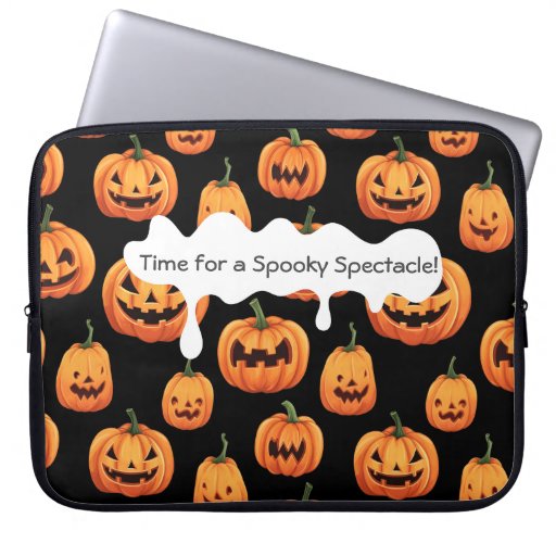 Cute Spooky Pumpkin Halloween Personalized  Laptop Sleeve