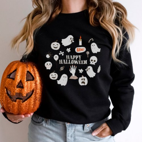 Cute Spooky Season Pumpkin Halloween  Sweatshirt