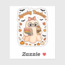 Cute Spooky Teacher Halloween Sticker | Ghost Teac