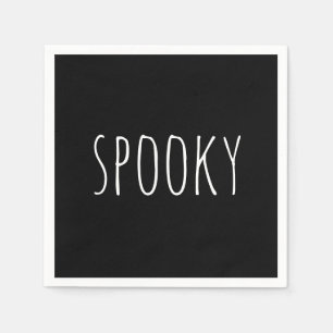 Cute Spooky Typography. Black Kids Halloween Party Napkins
