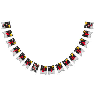 Cute Spooky Vampire Girl Halloween Kids Birthday Bunting Flags