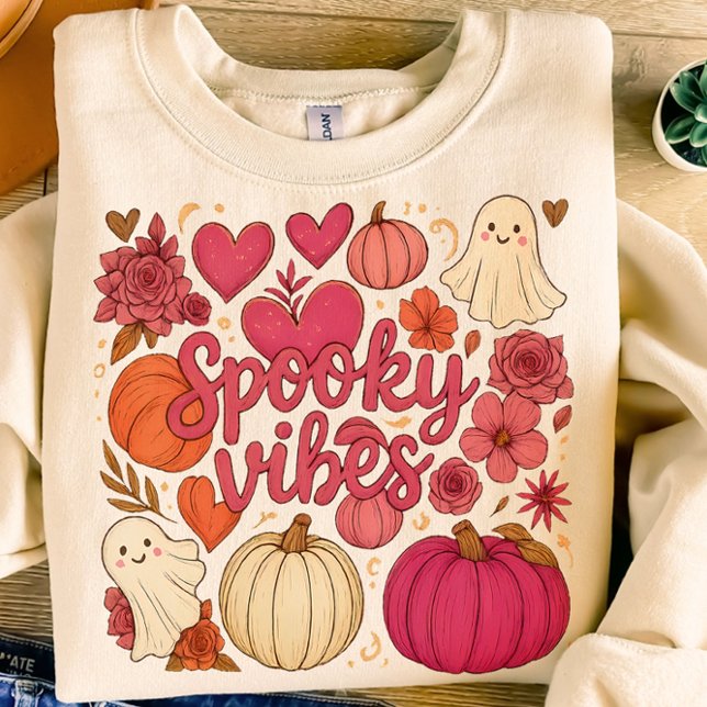 Cute Spooky Vibes Hearts Pumpkin Design Men's T-Shirt (Creator Uploaded)