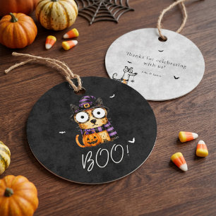 Cute Spooky Watercolor Halloween Party Favor Tags