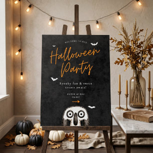 Cute Spooky Watercolor Halloween Party Sign