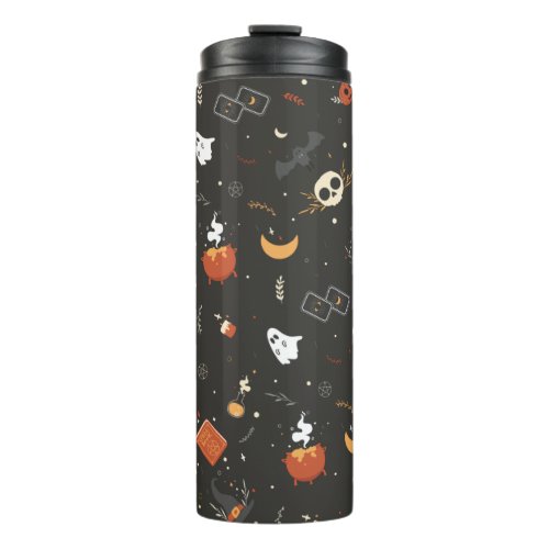 Cute Spooky Whimsical Halloween Pattern Background Thermal Tumbler