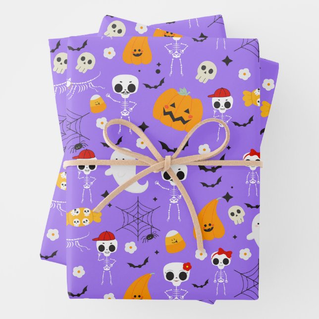 Cute Spooky Wrapping Paper Sheets (In situ)