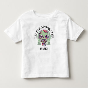 Cute, Spooky Zombie, Custom Name, Halloween Toddler T-shirt