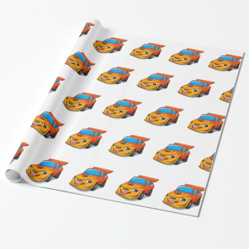 Cute sporte flame car Choose background color Wrapping Paper