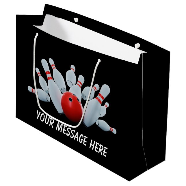 Cute sports bowling party large gift bag (Front Angled)