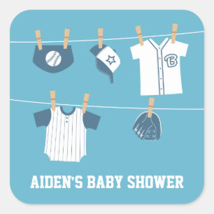 Cute Sports Clothes Baseball Baby Shower Stickers