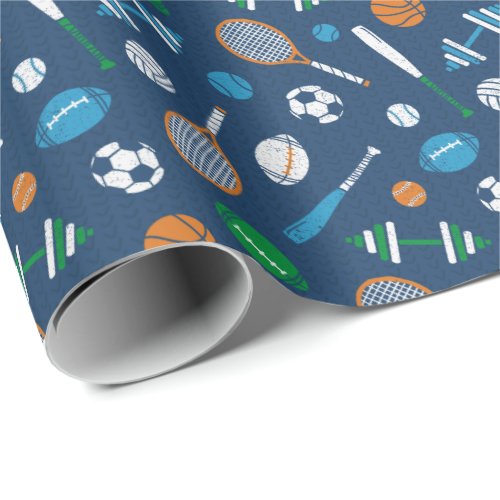 Cute Sports Equipment print Wrapping Paper