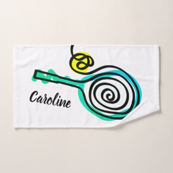 Cute Sports Hand Towel Gift For Tennis Players by imagewear at Zazzle