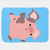 Cute Sporty Cartoon Pig Baby Blanket (Horizontal)