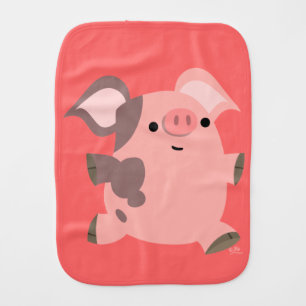 Cute Sporty Cartoon Pig Burp Cloth