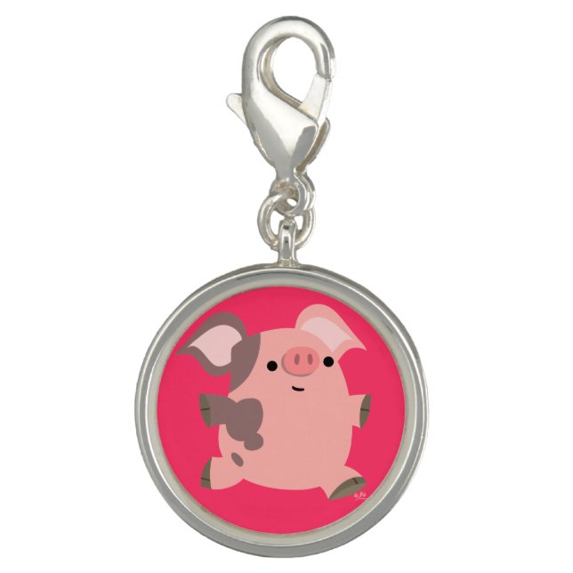Cute Sporty Cartoon Pig Charm (Front)