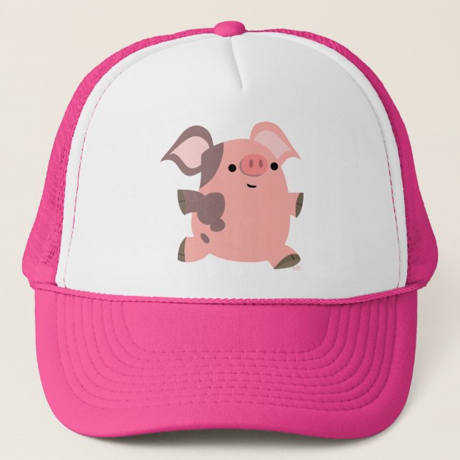 Cute Sporty Cartoon Pig Hat (Front)