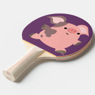 Cute Sporty Cartoon Pig Ping Pong Paddle