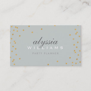 CUTE SPOT confetti gold sparkly glitter gray Business Card