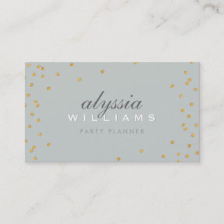 CUTE SPOT confetti gold sparkly glitter gray Business Card