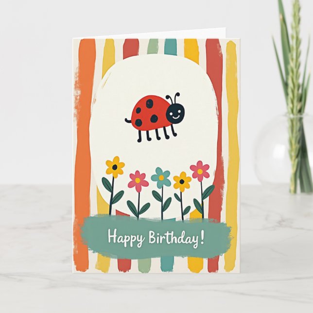 Cute Spotted Creature Birthday Card (Front)