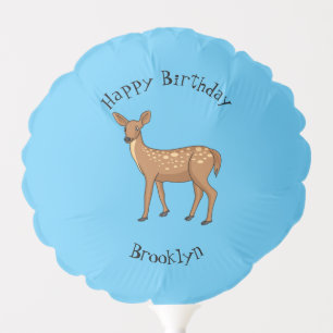 Cute spotted deer cartoon illustration balloon