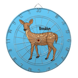 Cute spotted deer cartoon illustration dart board