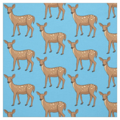 Cute spotted deer cartoon illustration fabric